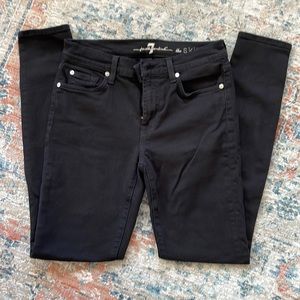 7 for all mankind black skinny jeans size 27